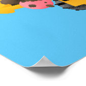 Niedlicher gelber Bulldozer-Comiczeichner Poster (Ecke)