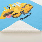 Niedlicher gelber Bulldozer-Comiczeichner Sherpadecke (3/4)