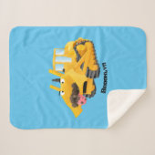 Niedlicher gelber Bulldozer-Comiczeichner Sherpadecke (Vorderseite (Horizontal))