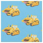 Niedlicher gelber Bulldozer-Comiczeichner Stoff (Nahaufnahme)