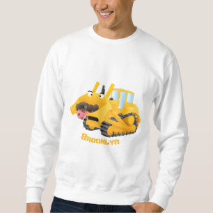 Niedlicher gelber Bulldozer-Comiczeichner Sweatshirt