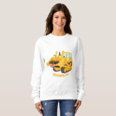 Niedlicher gelber Bulldozer-Comiczeichner Sweatshirt (Vorne ganz)