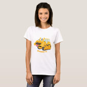 Niedlicher gelber Bulldozer-Comiczeichner T-Shirt (Vorne ganz)