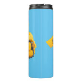 Niedlicher gelber Bulldozer-Comiczeichner Thermosbecher (Rückseite)