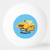 Niedlicher gelber Bulldozer-Comiczeichner Tischtennisball (Rückseite)