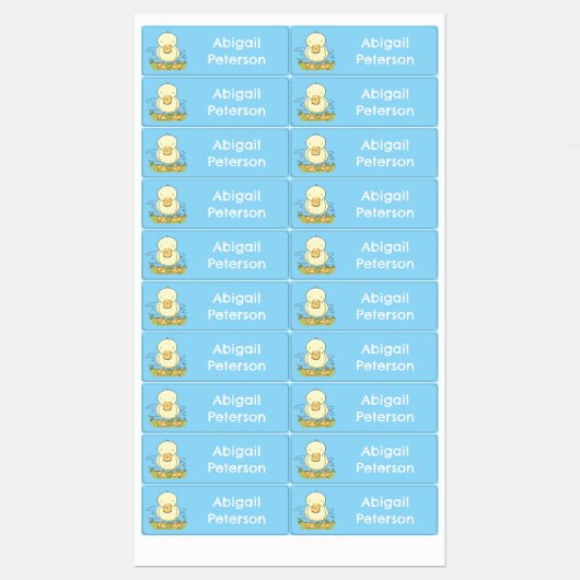 Niedlicher gelber Cartoon für Kleinkinder personal Etiketten (Blatt)