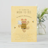 Niedlicher Gelber Hummelbär Einladung (Stehend Vorderseite)