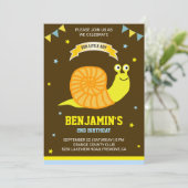 Niedlicher Gelber Kindergeburtstag Party Einladung (Stehend Vorderseite)