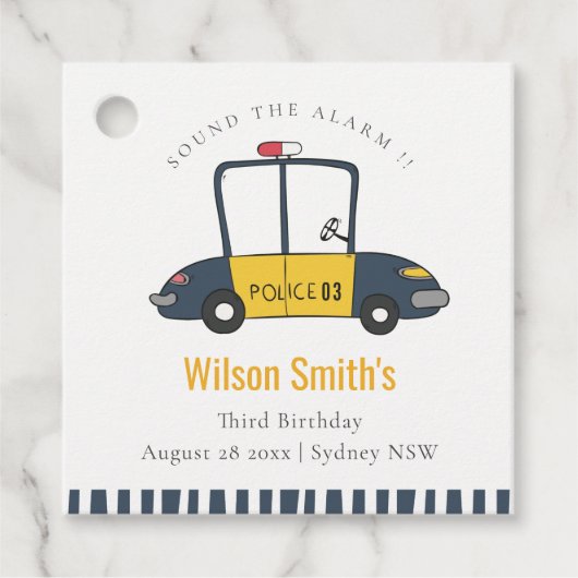 Niedlicher Gelber Polizeiwagen der Marine tötet je Geschenkanhänger (Vorderseite)