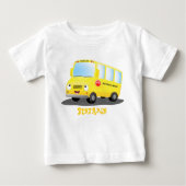 Niedlicher Gelber Schulbus-Cartoon Baby T-shirt (Vorderseite)