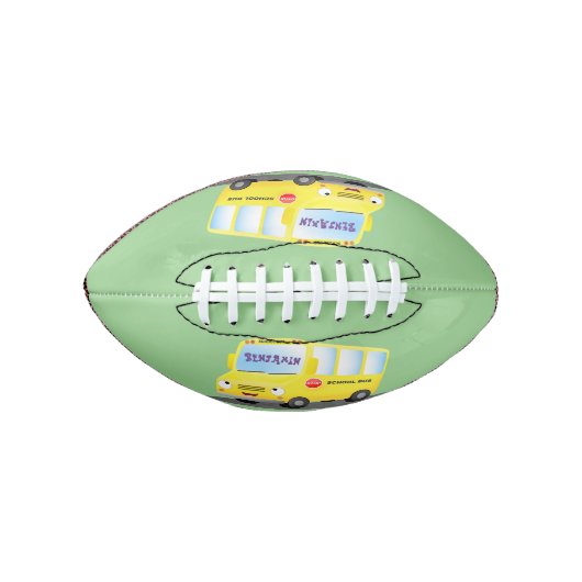 Niedlicher Gelber Schulbus-Cartoon Football (Vorderseite)
