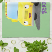 Niedlicher Gelber Schulbus-Cartoon Geschirrtuch (Gefaltet)