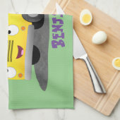 Niedlicher Gelber Schulbus-Cartoon Geschirrtuch (Viertel Falte)