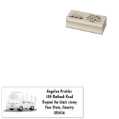 Niedlicher Gelber Schulbus-Cartoon Gummistempel (Stempel)