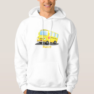 Niedlicher Gelber Schulbus-Cartoon Hoodie