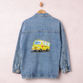 Niedlicher Gelber Schulbus-Cartoon Jeansjacke (Hangar)