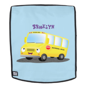 Niedlicher Gelber Schulbus-Cartoon Rucksack