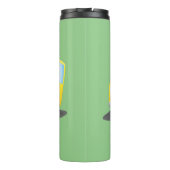 Niedlicher Gelber Schulbus-Cartoon Thermosbecher (Rückseite)