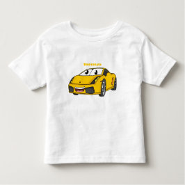 Niedlicher Gelber Sportwagen Cartoon Kleinkind T-shirt