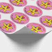 Niedlicher gelber Star Girl Power Frauen sind schö Geschenkpapier (Ecke)