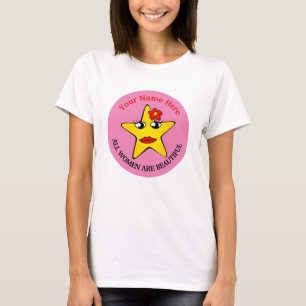 Niedlicher gelber Star Girl Power Frauen sind schö T-Shirt