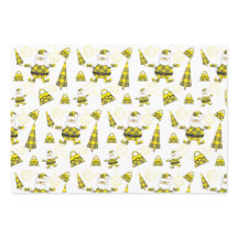 Niedlicher, gelber Tartan-Santa mit Purpur