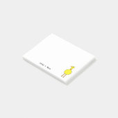 Niedlicher Gelber Vogel Haustier Cartoon Individue Post-it Klebezettel (angewinkelt)