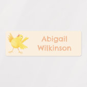 Niedlicher Gelbkanarienvogel Cartoon personalisier Etiketten (Design 2)