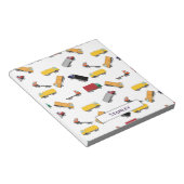 Niedlicher Gelbschwarzer Personalisierter LKW Notizblock (angewinkelt)