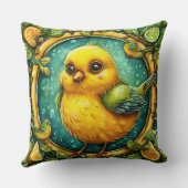 Niedlicher Gelbvogel Kissen (Rückseite)