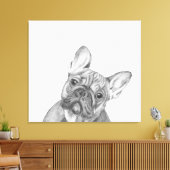 Niedlicher Gemäldedruck von Bulldog 12 Zoll x 12 Z Leinwanddruck (Insitu (Wohnzimmer))