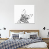 Niedlicher Gemäldedruck von Bulldog 12 Zoll x 12 Z Leinwanddruck (Insitu (Schlafzimmer))