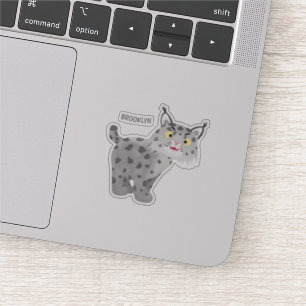 Niedlicher gemeiner Bobcat-Luchs-Cartoon Aufkleber