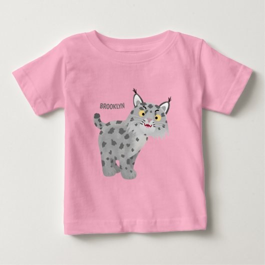 Niedlicher gemeiner Bobcat-Luchs-Cartoon Baby T-shirt (Vorderseite)