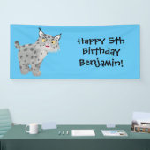 Niedlicher gemeiner Bobcat-Luchs-Cartoon Banner (Messe)