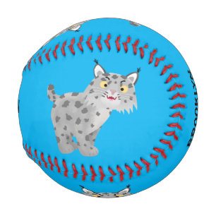Niedlicher gemeiner Bobcat-Luchs-Cartoon Baseball