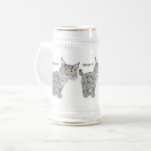 Niedlicher gemeiner Bobcat-Luchs-Cartoon Bierglas (Vorderseite Links)