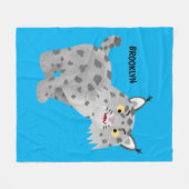 Niedlicher gemeiner Bobcat-Luchs-Cartoon Fleecedecke (Vorderseite (Horizontal))