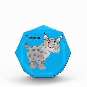 Niedlicher gemeiner Bobcat-Luchs-Cartoon Fotoblock