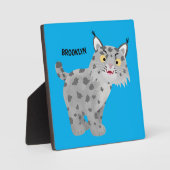 Niedlicher gemeiner Bobcat-Luchs-Cartoon Fotoplatte (Vorderseite)
