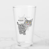 Niedlicher gemeiner Bobcat-Luchs-Cartoon Glas (Rückseite)