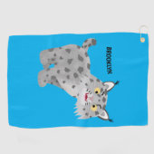 Niedlicher gemeiner Bobcat-Luchs-Cartoon Golfhandtuch (Horizontal)