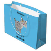 Niedlicher gemeiner Bobcat-Luchs-Cartoon Große Geschenktüte (Rückseite Schrägansicht)