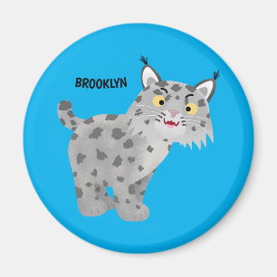 Niedlicher gemeiner Bobcat-Luchs-Cartoon Magnet