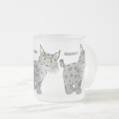 Niedlicher gemeiner Bobcat-Luchs-Cartoon Mattglastasse (VorderseiteRechts)