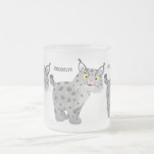 Niedlicher gemeiner Bobcat-Luchs-Cartoon Mattglastasse (Mittel)