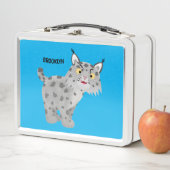 Niedlicher gemeiner Bobcat-Luchs-Cartoon Metall Brotdose (Beispiel)