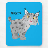 Niedlicher gemeiner Bobcat-Luchs-Cartoon Mousepad (Vorne)