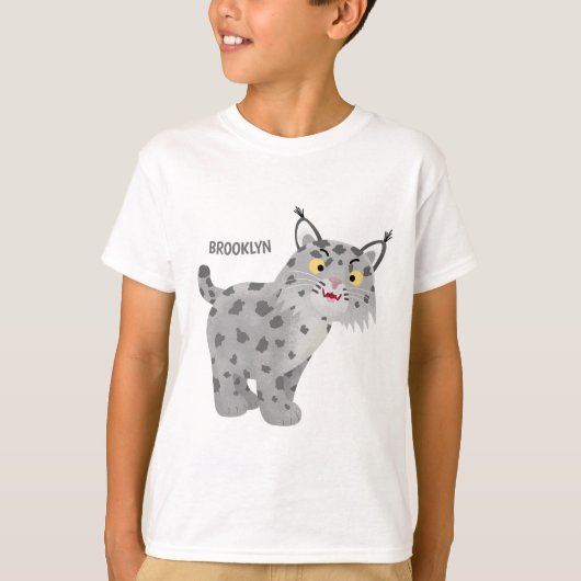 Niedlicher gemeiner Bobcat-Luchs-Cartoon personali T-Shirt (Vorderseite)
