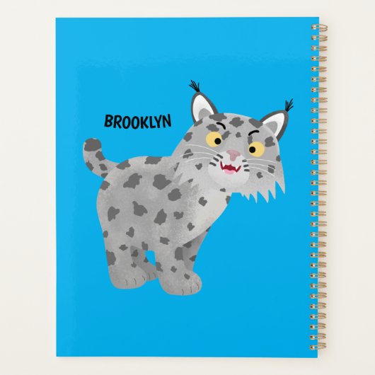 Niedlicher gemeiner Bobcat-Luchs-Cartoon Planer (Rückseite)